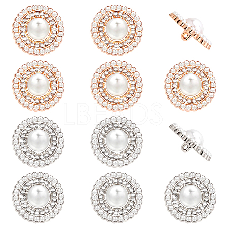 12Pcs 2 Colors Zinc Alloy Rhinestone Shank Buttons FIND-FG0002-92-1