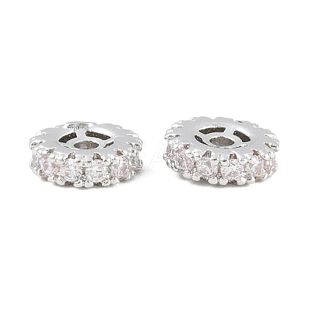 Brass Micro Pave Clear Cubic Zirconia Beads CU-CBAF71E-02P-1
