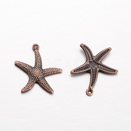 Starfish/Sea Stars Brass Pendants KK-L134-11R-1