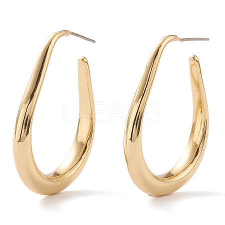 Brass Half Hoop Earrings EJEW-H109-12G-1