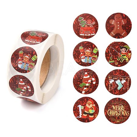 Christmas Theme Self-Adhesive Paper Gift Tag Stickers DIY-I054-03A-1