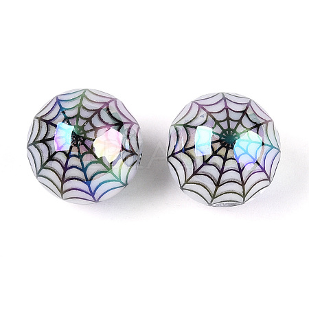 UV Plating Opaque Acrylic Beads OACR-T028-69B-1
