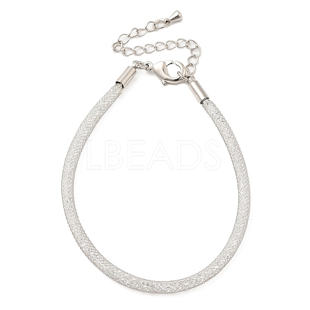 Brass Mesh Chain Bracelets for Women DIY-B066-02G-02-1