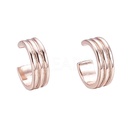 Brass Cuff Earrings EJEW-I249-12RG-1