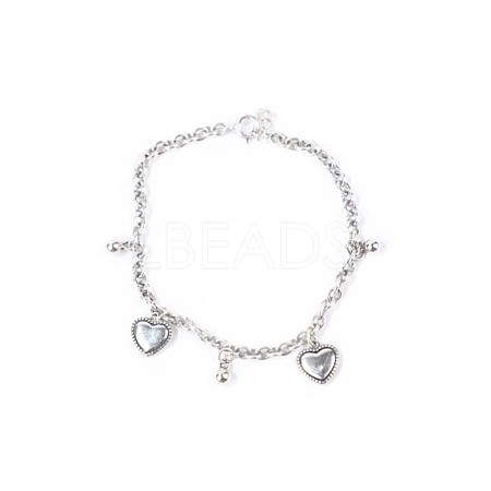 925 Sterling Silver Link Bracelets BJEW-BB59936-A-1
