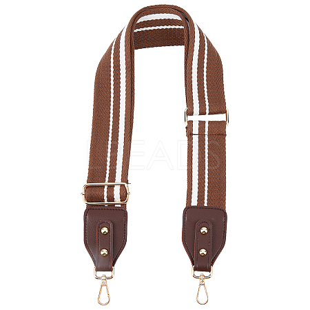 Stripe Pattern Cotton Fabric & PU Leather Bag Straps FIND-WH0001-57B-1
