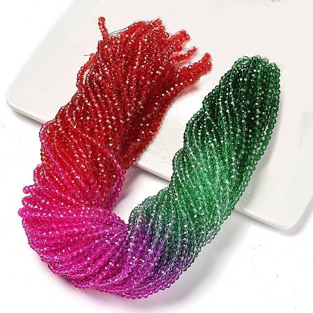 Transparent Painted Glass Beads Strands X-DGLA-A034-T3mm-A24-1