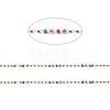 Colorful Rondelle Glass Beaded Link Chains CHS-G028-14G-2