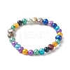 2Pcs 2 Size Dyed Natural Pearl Beaded Stretch Bracelets Set for Mother and Daughter BJEW-JB09189-7