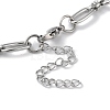 Non-Tarnish 304 Stainless Steel Oval & Ring Link Chain Necklaces for Women NJEW-D056-02P-3