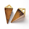 Natural Tiger Eye Point Pendulum Pendants G-E301-07G-1