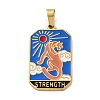 Ion Plating(IP) 304 Stainless Steel Enamel Pendants STAS-Q003-01G-02-1