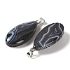 Dyed & Heated Natural Black Banded Agate Pendants GG-CBACB71-02P-11-2