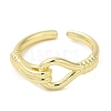 Rack Plating Brass Hollow Teardrop Open Cuff Ring for Women RJEW-M151-05G-1