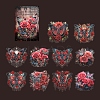 10Pcs 10 Styles Butterfly & Rose PET Decorative Stickers PW-WG90251-01-1