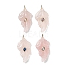 Natural Rose Quartz Carved Pendants G-K372-06G-03-1