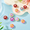 10Pcs Printed Opaque Acrylic Beads MACR-TA0002-45-5