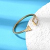 304 Stainless Steel & Natural Shell Cuff Rings for Women RJEW-G372-01G-03-2