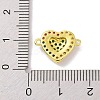 Real 18K Gold Plated Brass Micro Pave Cubic Zirconia Connector Charms KK-L209-052G-02-3