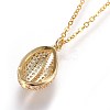 Brass Micro Pave Cubic Zirconia Pendant Necklaces NJEW-JN02313-3