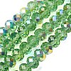 Electroplate Transparent Glass Beads Strands EGLA-A046-01C-04-1