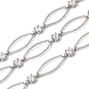 Handmade Brass Pave Clear Cubic Zirconia Horse Eye Link Chains CHC-G027-03P-1