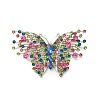 Colorful Rhinestone Butterfly Lapel Pin JEWB-P014-03P-1