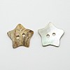 2-Hole Star Mother of Pearl Buttons SHEL-N033-03-2