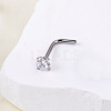 Bohemian Style 304 Stainless Steel Pave Clear Cubic Zirconia L-Shaped Nose Rings FS-WG96CDA-11-1