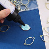 32Pcs Alloy Oval Open Back Bezel Connector Charms FIND-CA0011-77LG-4