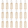 Rectangle Wooden Knitting Needle Gauge Pendants WOOD-NB0002-39-1