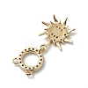 Rack Plating Brass Micro Pave Clear Cubic Zirconia Connector Charms KK-H434-43G-2