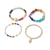 4Pcs 4 Style Natural Mixed Gemstone Beaded Stretch Bracelets Set BJEW-JB09222-4