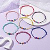 7Pcs Dyed Natural Turquoise Chips Braided Bead Bracelets BJEW-JB09870-5