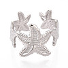 304 Stainless Steel Cuff Open Rings for Women RJEW-N052-14P-2