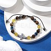 Natural Toger Eye Braided Bead Bracelets for Women Men BJEW-JB11138-02-2