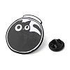 Black Cat with Bowl Alloy Enamel Brooch JEWB-E022-04EB-01-3