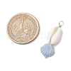 Natural Cowrie Shell & Plastic Shell Shape Pendants PALLOY-JF03795-2