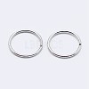 Rhodium Plated 925 Sterling Silver Open Jump Rings STER-F036-02P-0.4x5mm-2