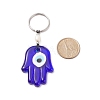 Handmade Lampwork Blue Evil Eye Keychain Key Ring KEYC-JKC00385-04-2