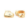 Rack Plating Brass Micro Pave Clear Cubic Zirconia Connector Charms KK-N233-200-3