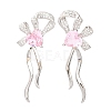 Brass Micro Pave Cubic Zirconia Stud Earrings for Women KK-CBADFF4-05P-1