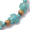 Beach Turtle Dye Synthetic Turquoise Beaded Stretch Barcelets BJEW-JB10291-01-4