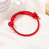 Boho Style Red String Bracelet with Knots and Pull Cord for Couples - Ethnic Woven Handmade Jewelry ST5165877-1