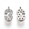 Brass Micro Pave Clear Cubic Zirconia Charms ZIRC-L075-60A-03P-1
