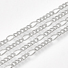 Brass Coated Iron Figaro Chain Necklace Making X-MAK-T006-03P-3