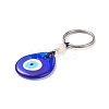 Handmade Lampwork Blue Evil Eye Keychain Key Ring KEYC-JKC00385-01-3