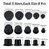40Pcs 5 Style Silicone Hole Plugs AJEW-GF0008-05A-2