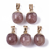 Top Golden Plated Natural Strawberry Quartz Pendants G-T131-03I-1