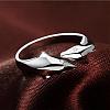 Simple Fashion Style Brass Dolphin Lover Cuff Rings RJEW-EE0002-003P-B-6